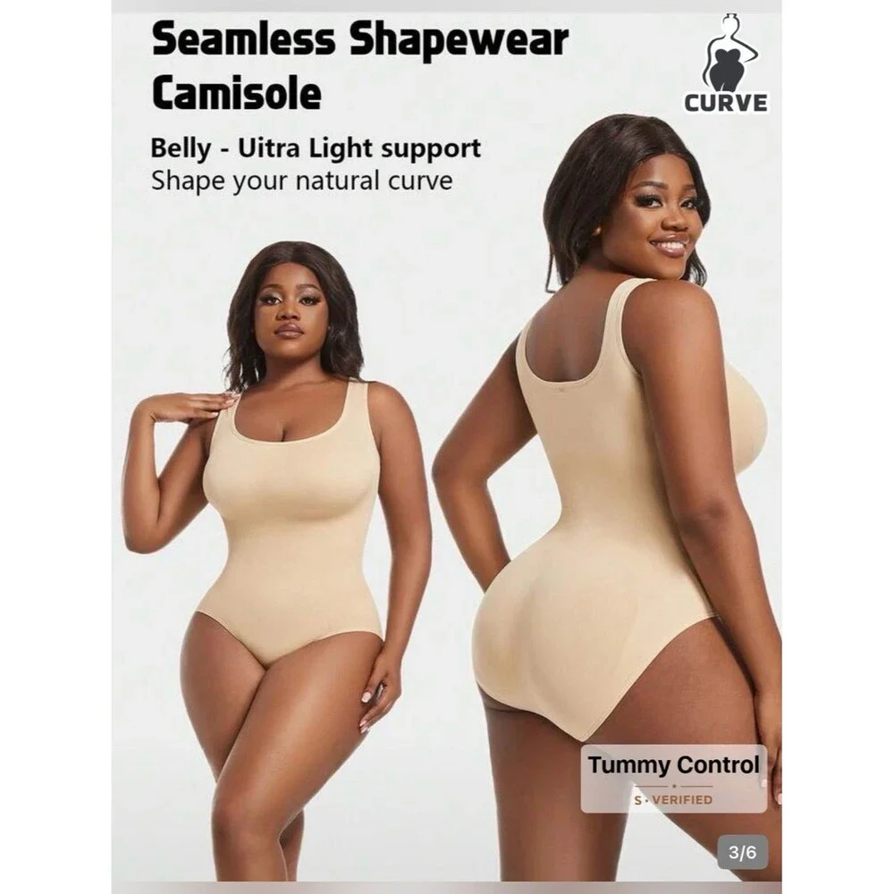 PLUS SIZE Shapewear Bodysuit Seamless Beige Tummy Control 2X NWT